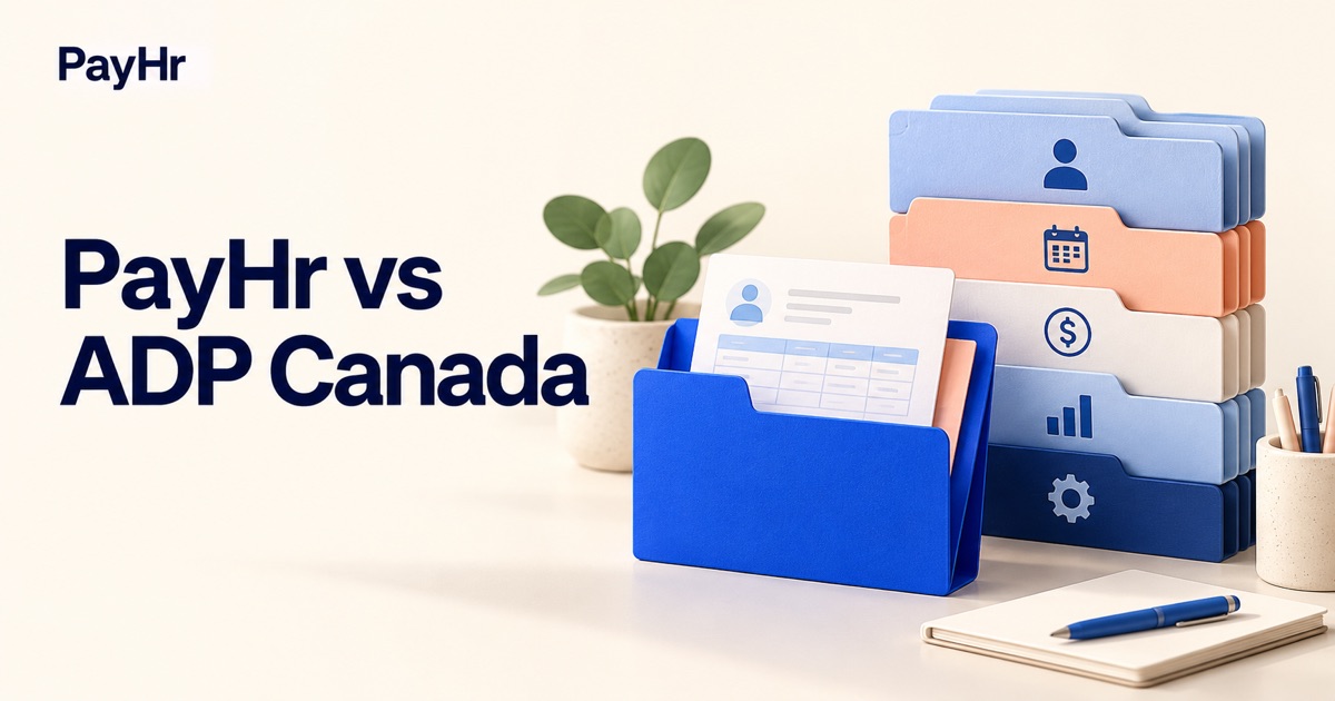 PayHr vs ADP Canada: service scope and quote pricing — illustrated payroll comparison.