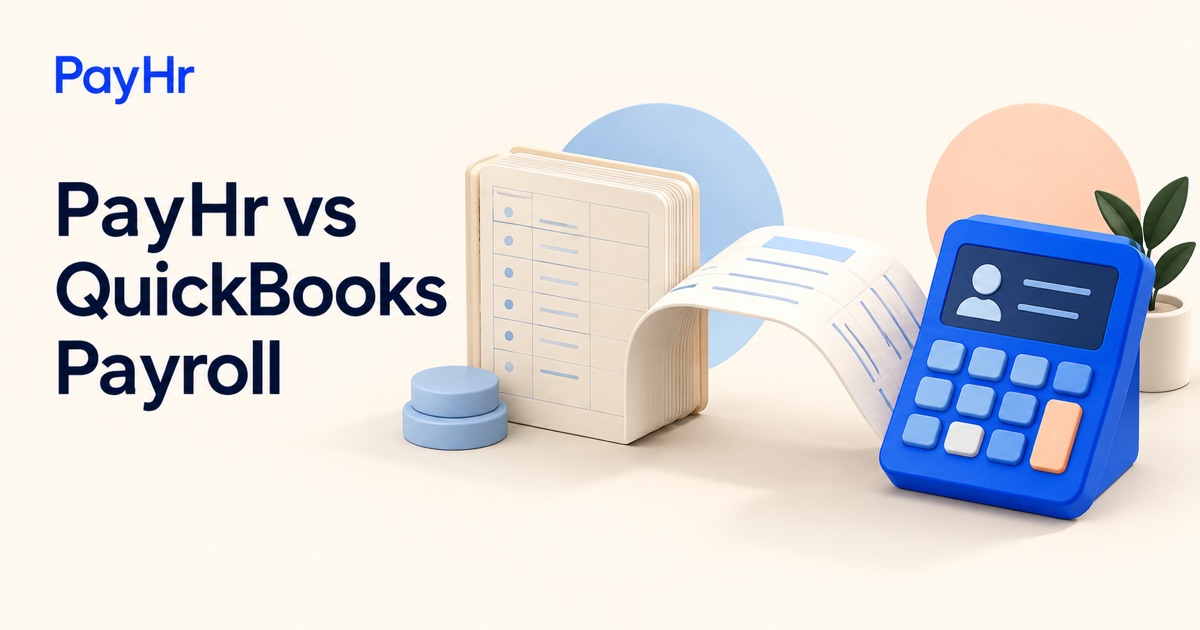 PayHr vs QuickBooks Payroll: accounting workflow and cost — illustrated payroll comparison.