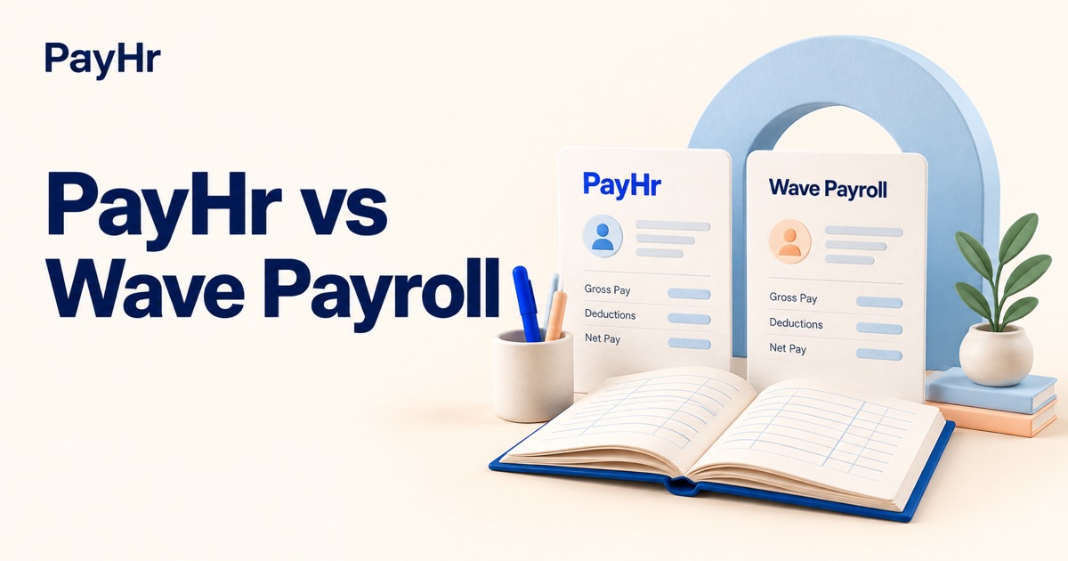 PayHr vs Wave Payroll: Canadian pricing and small teams — illustrated payroll comparison.